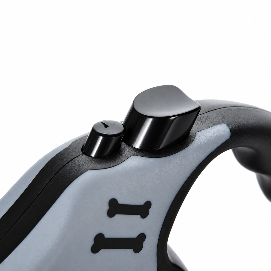 Brake and lock button right under your thumb.